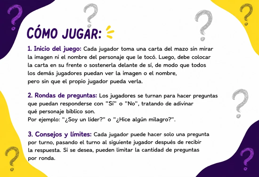 Página real con instrucciones del juego